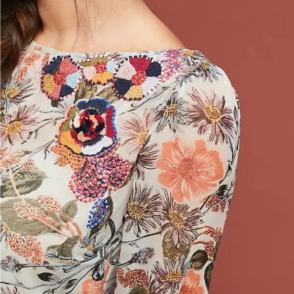 Anthropologie Espalier Embroidered Tunic Dress - Picture 3 of 9